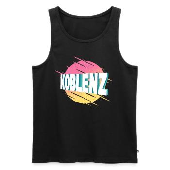 Koblenz Germany City Font Vintage Retro - Men's Premium Organic Tank Top - black - Front - AI Model Male 178 light (178cm)