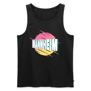 Mannheim Deutschland Stadt Schrift Vintage Retro - Männer Premium Bio Tank Top - Schwarz - Vorne - AI Model Male 178 light (178cm)