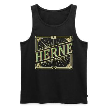 Herne Germany City Font Vintage Retro - Men's Premium Organic Tank Top - black - Front - AI Model Male 178 light (178cm)
