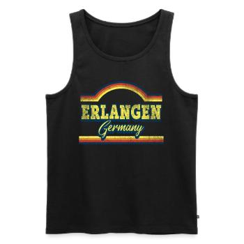 Erlangen Allemagne City Font Vintage Rétro - Débardeur bio Premium Homme - noir - Devant - Michal (187cm)
