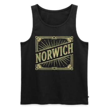Norwich Angleterre UK City Font Vintage Rétro - Débardeur bio Premium Homme - noir - Devant - AI Model Male 178 light (178cm)