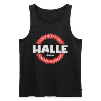 Halle Germany City Skyline Home Love - Men's Premium Organic Tank Top - black - Front - Michal (187cm)