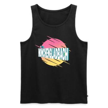 Mönchengladbach Germany City Font Vintage - Men's Premium Organic Tank Top - black - Front - Michal (187cm)