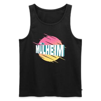 Mülheim Allemagne City Font Vintage Rétro - Débardeur bio Premium Homme - noir - Devant - Michal (187cm)