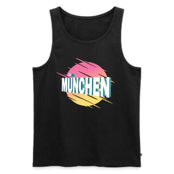 Munich Germany City Font Vintage Retro - Men's Premium Organic Tank Top - black - Front - AI Model Male 178 light (178cm)