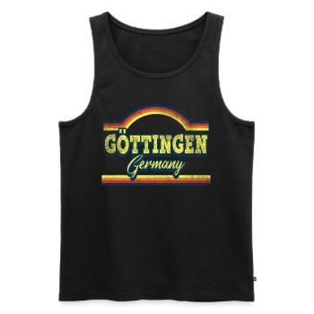 Göttingen Allemagne City Font Vintage Rétro - Débardeur bio Premium Homme - noir - Devant - Michal (187cm)