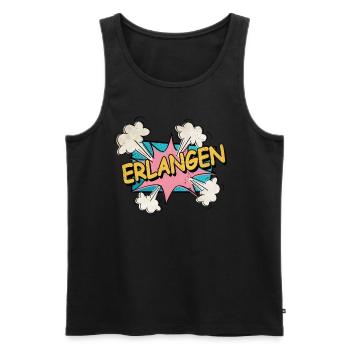 Erlangen Allemagne City Font Pop Art Comic - Débardeur bio Premium Homme - noir - Devant - Michal (187cm)