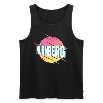 Nuremberg Allemagne City Font Vintage Rétro - Débardeur bio Premium Homme - noir - Devant - AI Model Male 178 light (178cm)
