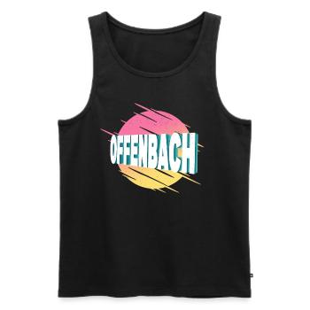 Offenbach Allemagne City Font Vintage Rétro - Débardeur bio Premium Homme - noir - Devant - AI Model Male 178 light (178cm)
