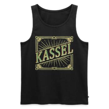 Kassel Germany City Font Vintage Retro - Men's Premium Organic Tank Top - black - Front - AI Model Male 178 light (178cm)