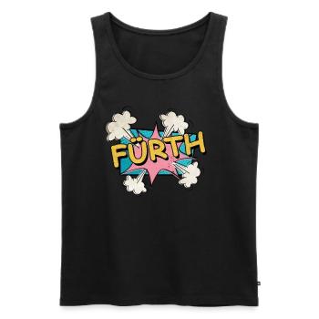 Fürth Germany City Font Pop Art Comic - Men's Premium Organic Tank Top - black - Front - AI Model Male 178 light (178cm)