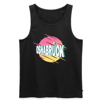 Osnabrück Allemagne City Font Vintage Rétro - Débardeur bio Premium Homme - noir - Devant - Michal (187cm)