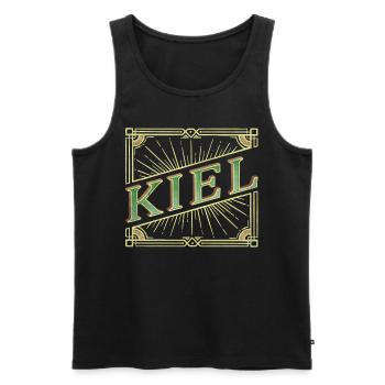 Kiel Allemagne City Police Vintage Rétro - Débardeur bio Premium Homme - noir - Devant - Michal (187cm)