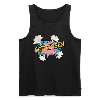Göttingen Germany City Font Pop Art Comic - Men's Premium Organic Tank Top - black - Front - AI Model Male 178 light (178cm)