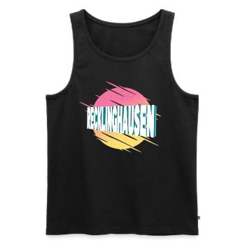 Recklinghausen Germany Font Vintage Retro - Men's Premium Organic Tank Top - black - Front - AI Model Male 178 light (178cm)