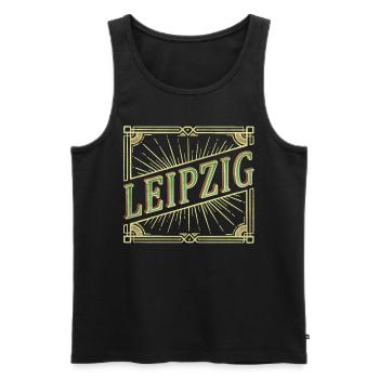 Leipzig Germany City Font Vintage Retro - Men's Premium Organic Tank Top - black - Front - Michal (187cm)