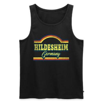 Hildesheim Deutschland Stadt Schrift Vintage Retro - Männer Premium Bio Tank Top - Schwarz - Vorne - Michal (187cm)