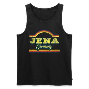 Jena Deutschland Stadt Schrift Vintage Retro - Männer Premium Bio Tank Top - Schwarz - Vorne - Michal (187cm)