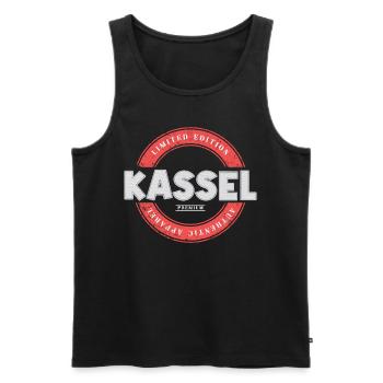 Kassel Germany City Skyline Home Love - Men's Premium Organic Tank Top - black - Front - AI Model Male 178 light (178cm)
