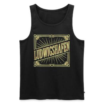 Ludwigshafen Germany City Font Vintage - Men's Premium Organic Tank Top - black - Front - Michal (187cm)