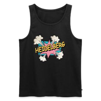 Heidelberg Allemagne Ville Police Pop Art Comic - Débardeur bio Premium Homme - noir - Devant - Michal (187cm)