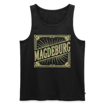Magdebourg Allemagne City Font Vintage Retro - Débardeur bio Premium Homme - noir - Devant - Michal (187cm)