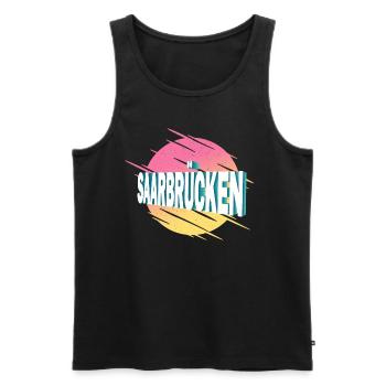 Saarbrücken Germany City Font Vintage - Men's Premium Organic Tank Top - black - Front - Michal (187cm)