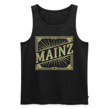 Mainz Deutschland Stadt Schrift Vintage Retro - Männer Premium Bio Tank Top - Schwarz - Vorne - AI Model Male 178 light (178cm)