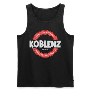Koblenz Germany City Skyline Home Love - Men's Premium Organic Tank Top - black - Front - AI Model Male 178 light (178cm)