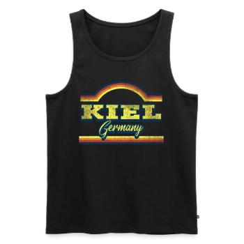 Kiel Allemagne City Police Vintage Rétro - Débardeur bio Premium Homme - noir - Devant - Michal (187cm)