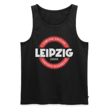 Leipzig Germany City Skyline Home Love - Men's Premium Organic Tank Top - black - Front - Michal (187cm)