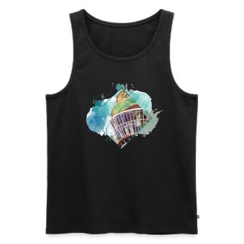 Düsseldorf Allemagne City Skyline Splash Coloré - Débardeur bio Premium Homme - noir - Devant - Michal (187cm)
