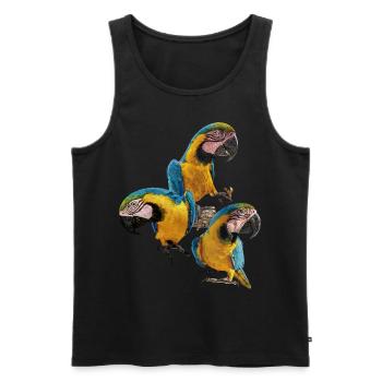 The blue and yellow macaw - Men's Premium Organic Tank Top - black - Front - AI Model Male 178 light (178cm)