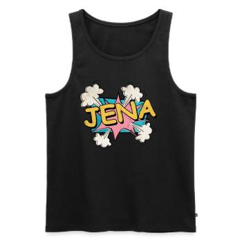Jena Germany City Font Pop Art Comic - Men's Premium Organic Tank Top - black - Front - AI Model Male 178 light (178cm)