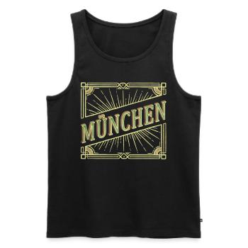 Munich Germany City Font Vintage Retro - Men's Premium Organic Tank Top - black - Front - AI Model Male 178 light (178cm)