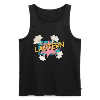 Lautern Germany City Font Pop Art Comic - Men's Premium Organic Tank Top - black - Front - AI Model Male 178 light (178cm)