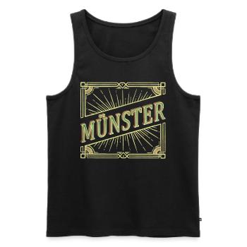 Münster Allemagne City Font Vintage Retro - Débardeur bio Premium Homme - noir - Devant - Michal (187cm)