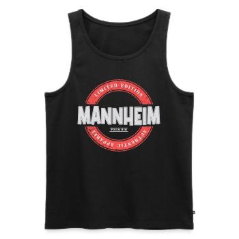 Mannheim Germany City Skyline Home Love - Men's Premium Organic Tank Top - black - Front - AI Model Male 178 light (178cm)