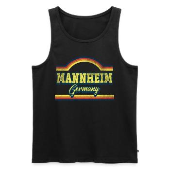 Mannheim Germany City Font Vintage Retro - Men's Premium Organic Tank Top - black - Front - AI Model Male 178 light (178cm)