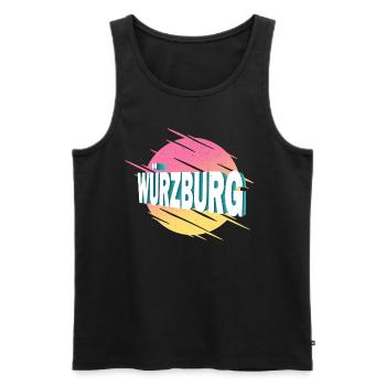 Würzburg Allemagne City Font Vintage Retro - Débardeur bio Premium Homme - noir - Devant - Michal (187cm)