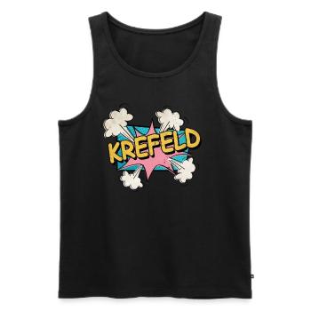 Krefeld Germany City Font Pop Art Comic - Men's Premium Organic Tank Top - black - Front - AI Model Male 178 light (178cm)