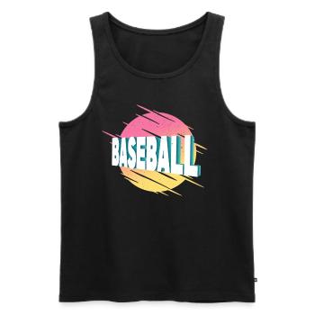 Baseball Sports Font Vintage Retro Home Run - Men's Premium Organic Tank Top - black - Front - AI Model Male 178 light (178cm)