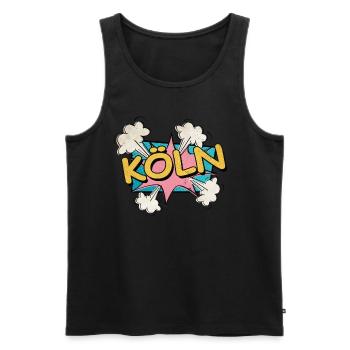 Köln Deutschland Stadt Schrift Pop Art Comic - Männer Premium Bio Tank Top - Schwarz - Vorne - Michal (187cm)