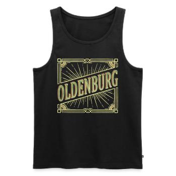 Oldenburg Deutschland Stadt Schrift Vintage Retro - Männer Premium Bio Tank Top - Schwarz - Vorne - AI Model Male 178 light (178cm)