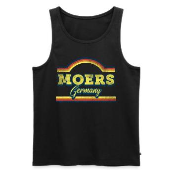 Moers Deutschland Stadt Schrift Vintage Retro - Männer Premium Bio Tank Top - Schwarz - Vorne - Michal (187cm)