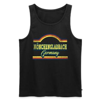 Mönchengladbach Allemagne Ville Vintage Rétro - Débardeur bio Premium Homme - noir - Devant - Michal (187cm)