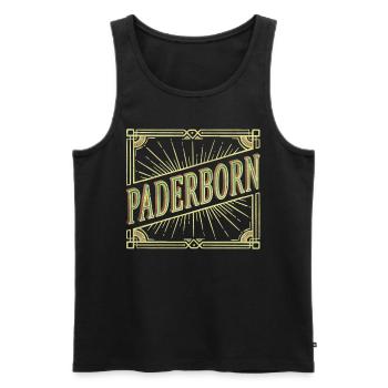 Paderborn Allemagne City Font Vintage Rétro - Débardeur bio Premium Homme - noir - Devant - AI Model Male 178 light (178cm)