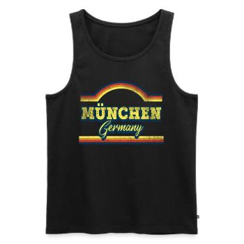 Munich Germany City Font Vintage Retro - Men's Premium Organic Tank Top - black - Front - AI Model Male 178 light (178cm)