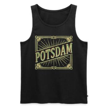 Potsdam Deutschland Stadt Schrift Vintage Retro - Männer Premium Bio Tank Top - Schwarz - Vorne - AI Model Male 178 light (178cm)