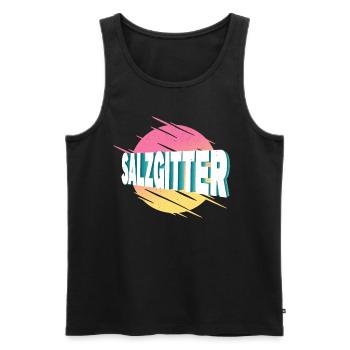 Salzgitter Deutschland Stadt Schrift Vintage Retro - Männer Premium Bio Tank Top - Schwarz - Vorne - Michal (187cm)
